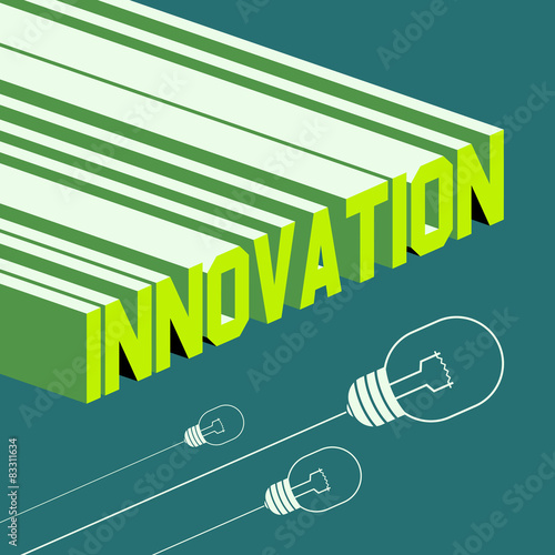 Innovation word. Abstract background with 3D-effect. Vector file