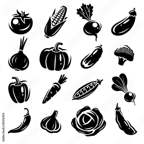 Collection of vegetables set. Vector illustration