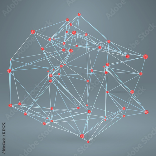 Wireframe Polygonal Element. Abstract Background