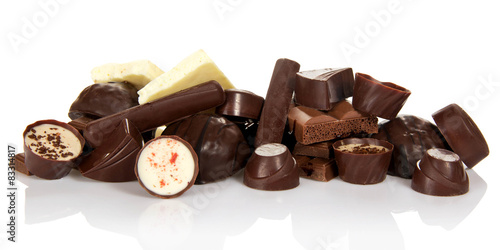 Chocolate candies isolated