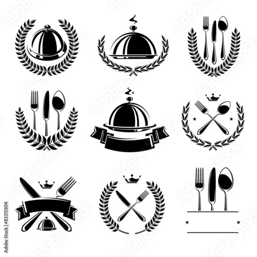 Restaurant labels set. Vector