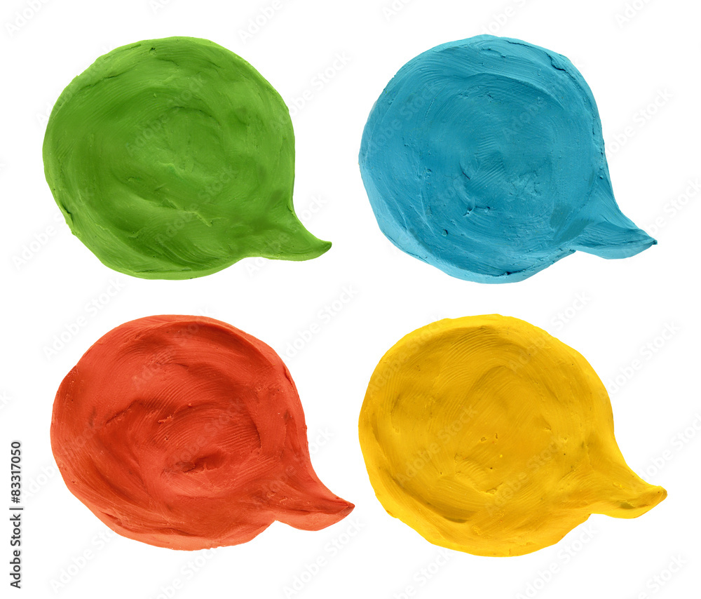 Colorful Plasticine Talk Bubble Comment Icons Set Colorful Plasticine Talk Bubble Comment Icons Set