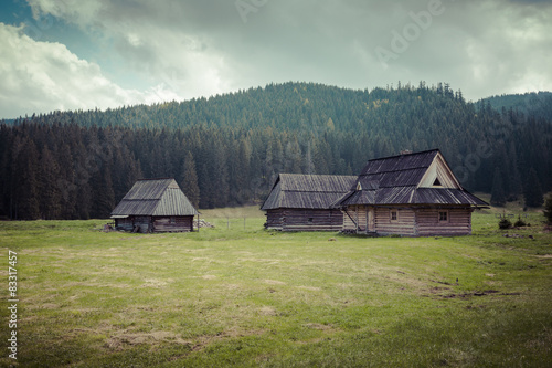 Wooden hut in Chocholowska valley, Tatra Mountains, Poland