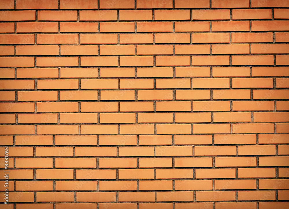 Orange brick wall background Orange brick wall background