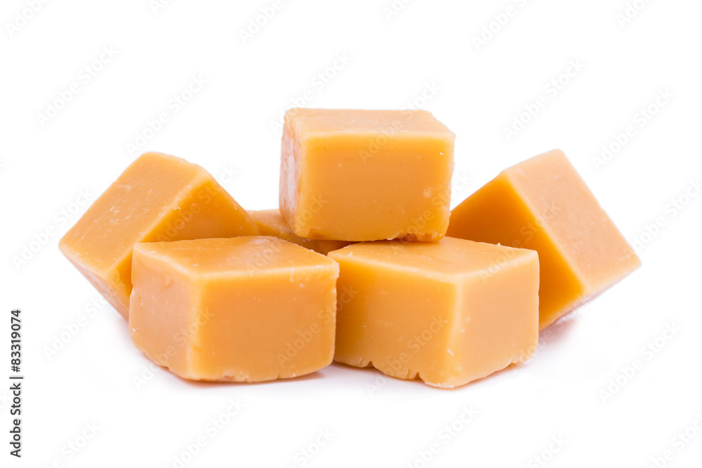 Tasty toffees on a white background. Tasty toffees on a white background.