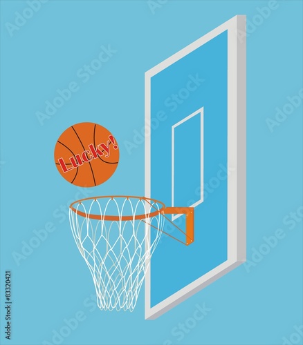 Vector Basketball Scoring Points. Inscription Lucky on the ball