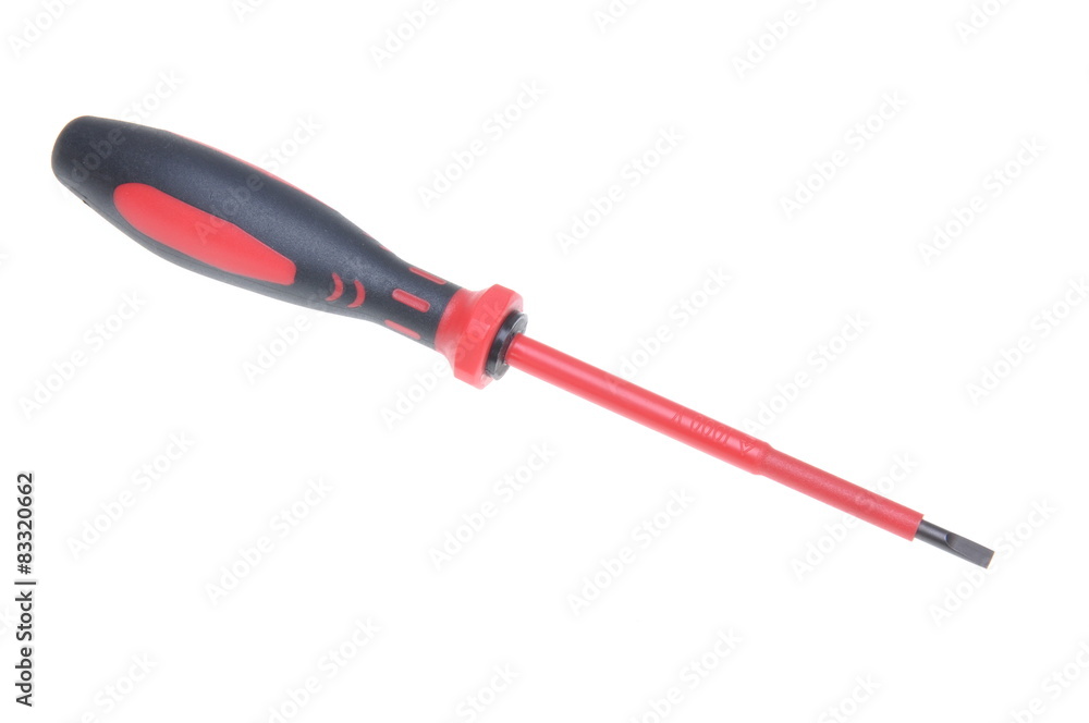 Red screwdriver isolated on white background Red screwdriver isolated on white background