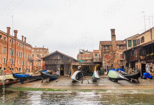 Venice. Square di San Trovaso - the main center for repair gondo photo