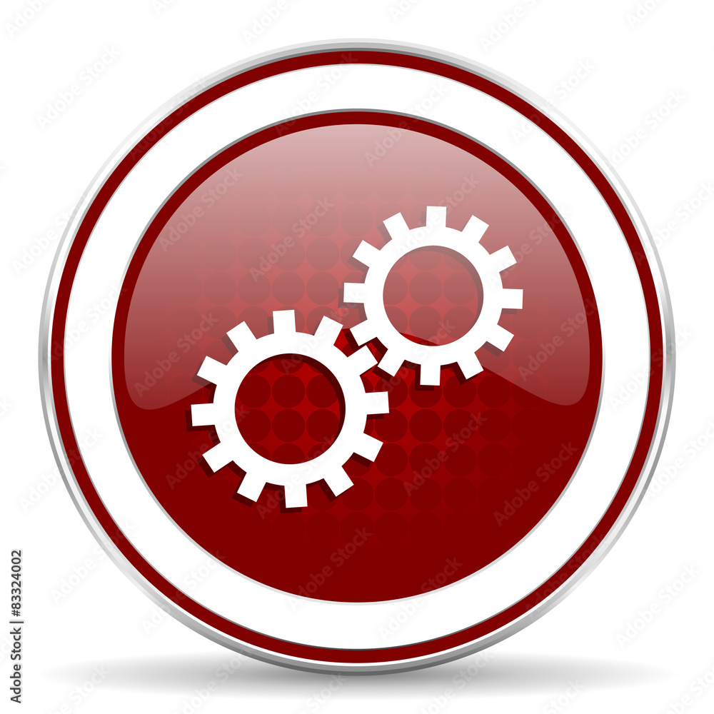 gear red glossy web icon gear red glossy web icon