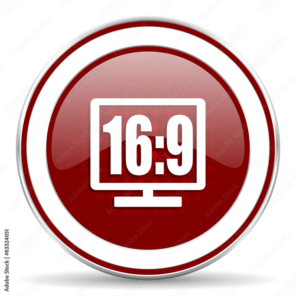 16 9 display red glossy web icon 16 9 display red glossy web icon