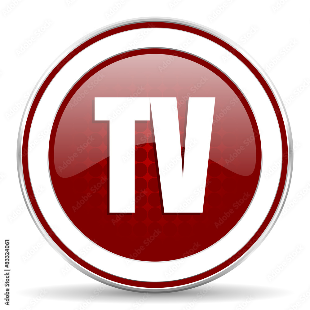 tv red glossy web icon tv red glossy web icon