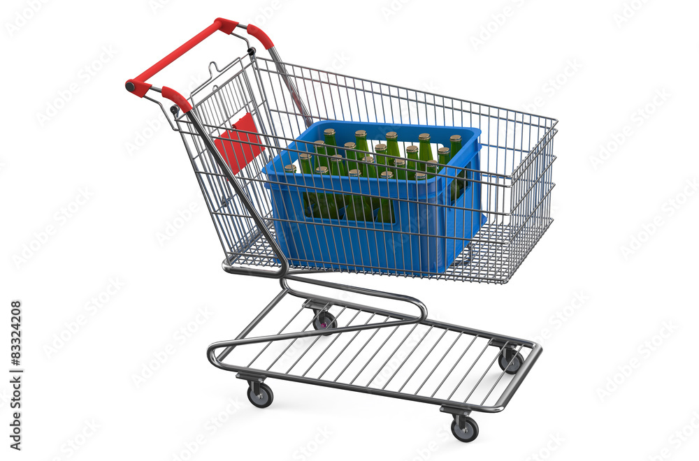 shopping cart with crate beer shopping cart with crate beer