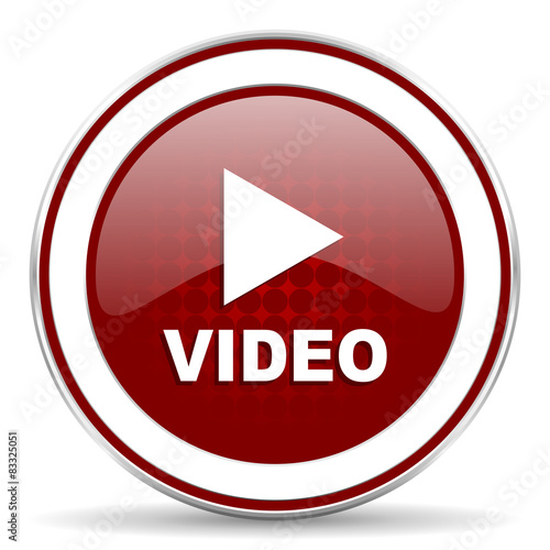 Free Download video red glossy web icon - GFXLoad