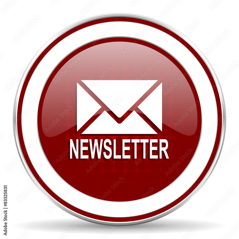 newsletter red glossy web icon newsletter red glossy web icon