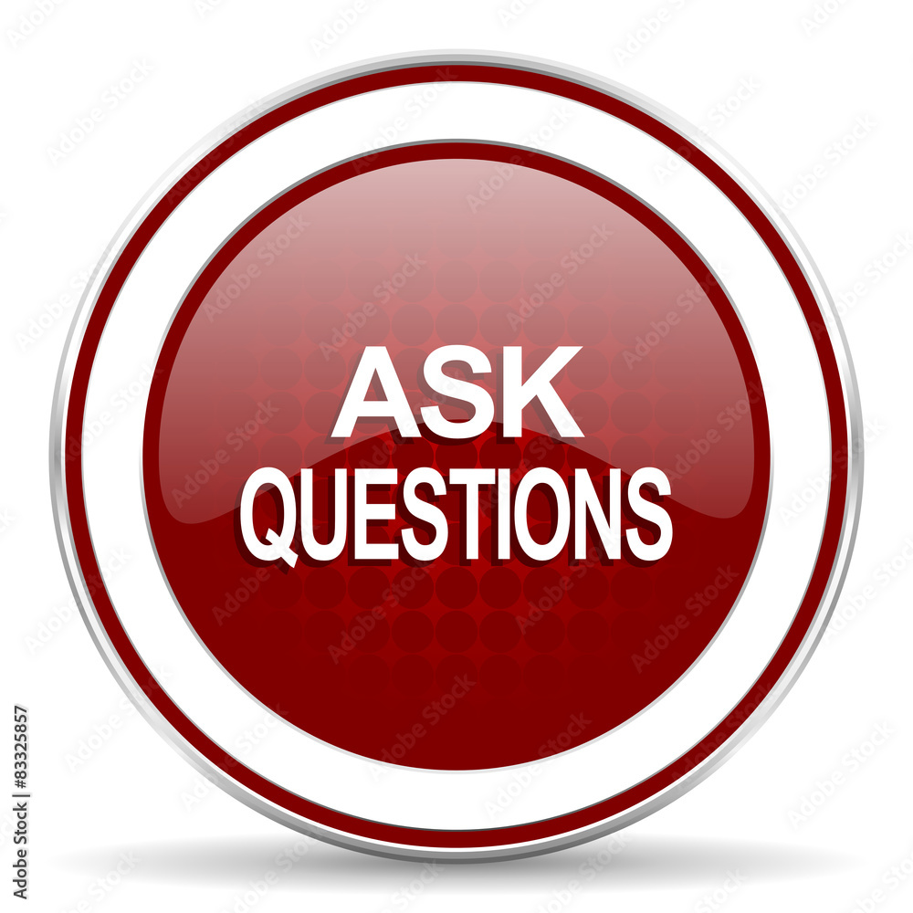 ask questions red glossy web icon