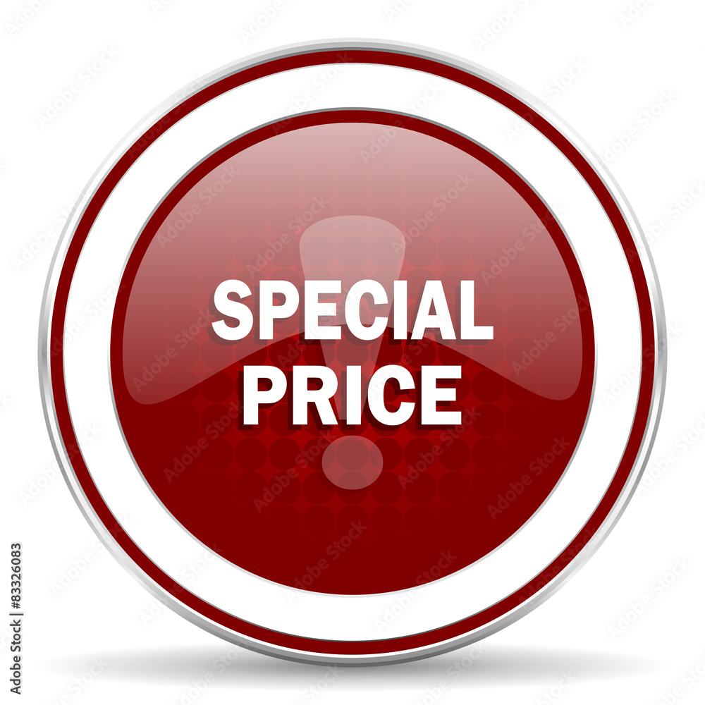 special price red glossy web icon