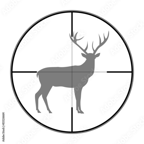 Hunting Season with Deer in gun sight