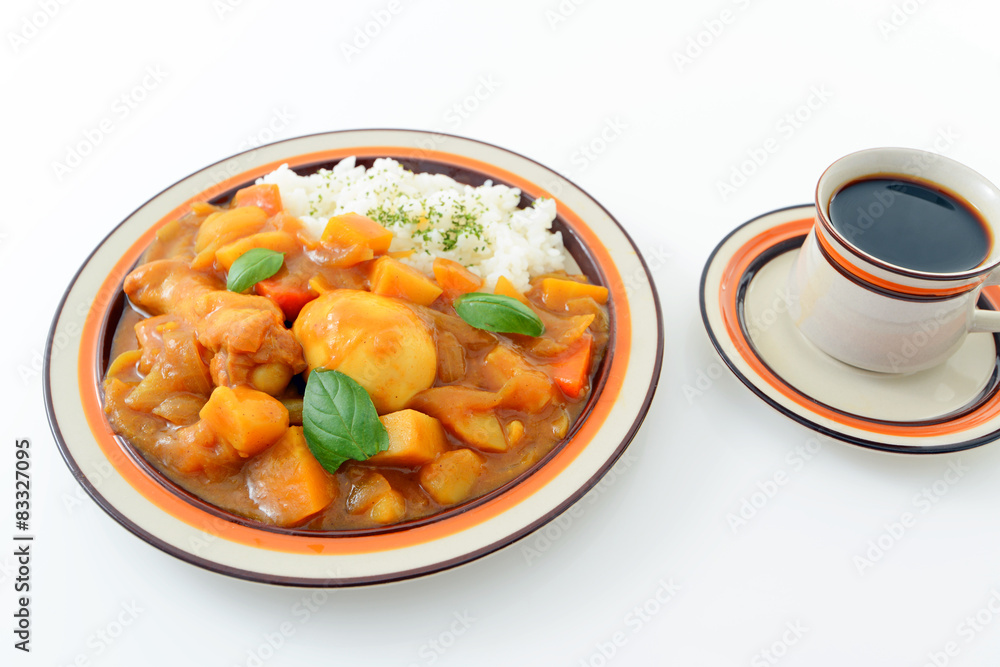美味しそうなカレーライスとコーヒー 美味しそうなカレーライスとコーヒー