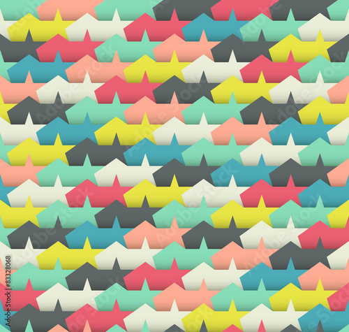 Multicolored seamless pattern. Colorful abstract stars.