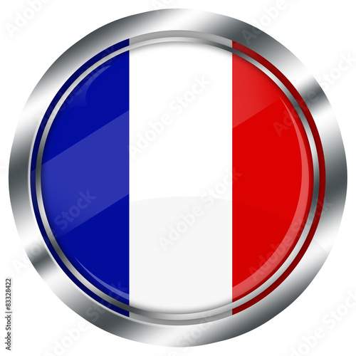 Free Download runder Frankreich flagge button, glossy, weißer Hintergrund - GFXLoad