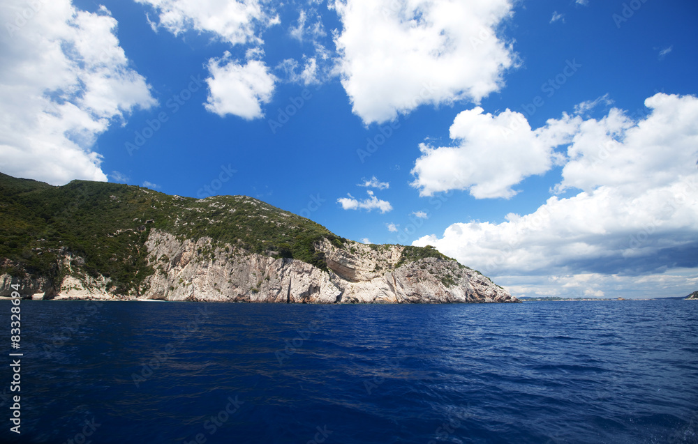 Fototapeta premium Blue caves on Zakynthos island, Greece 