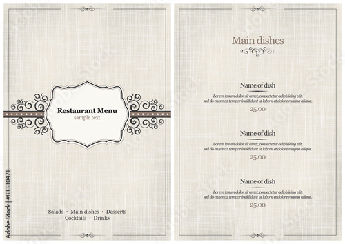 Restaurant menu design