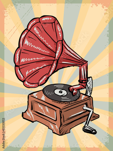 vintage background with phonograph