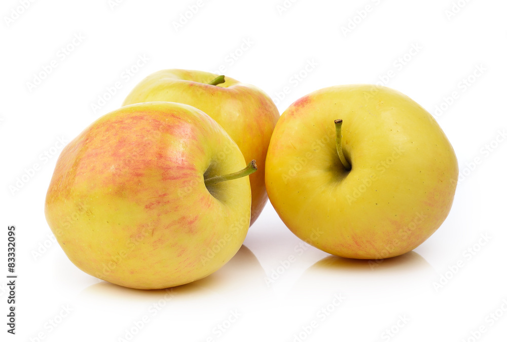  ripe apple on white background