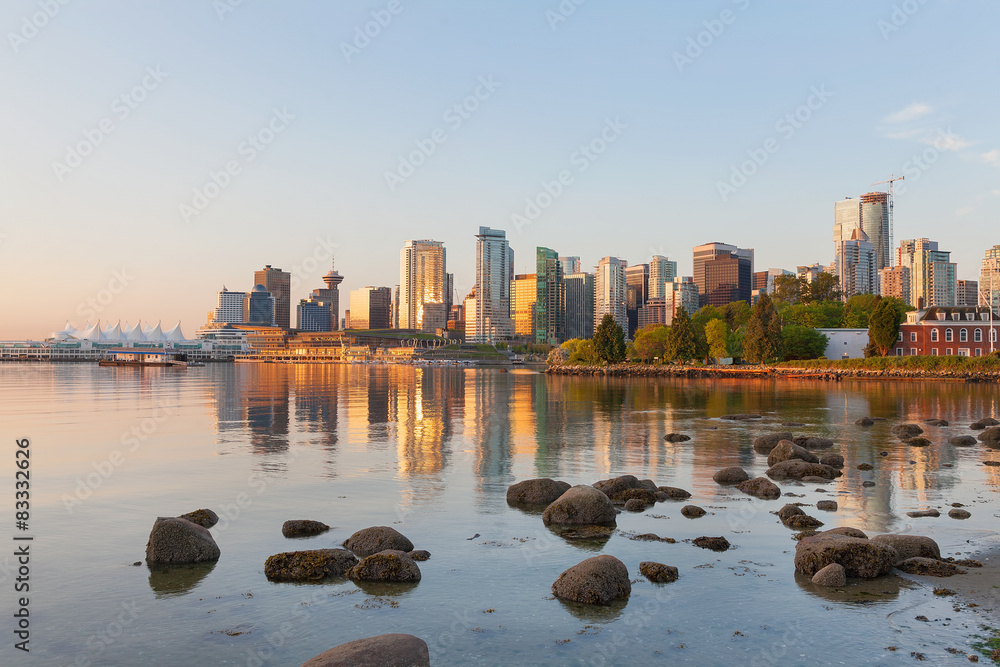 Obraz premium Poranek na panoramę miasta Vancouver BC