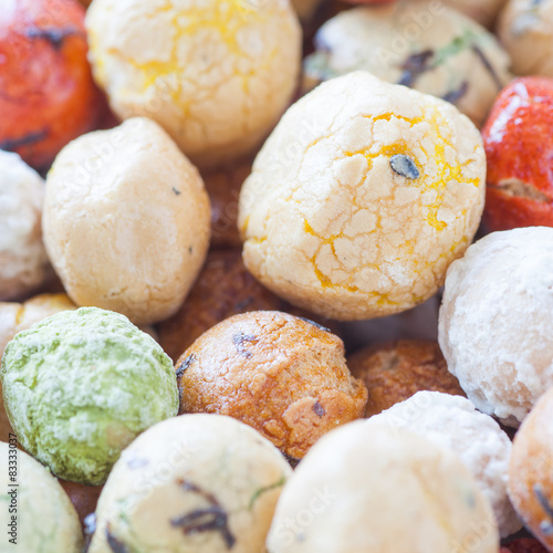 mame kichi japanese sweets beans with colored sugar coat.. photo