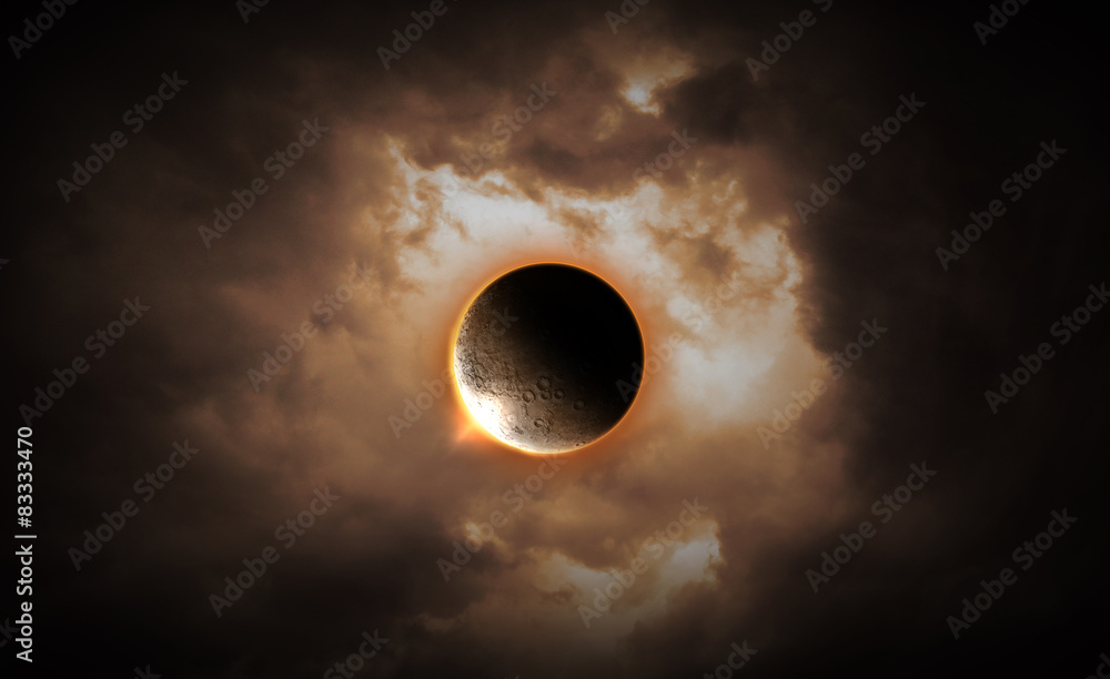 Obraz premium full lunar eclipse Elements of this image furnished by NASA