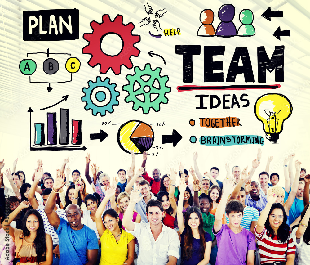 Obraz premium Teamwork Team Collaboration Connection Togetherness Unity Concep