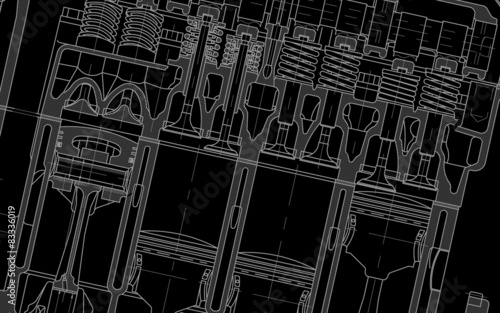 technical draw background black