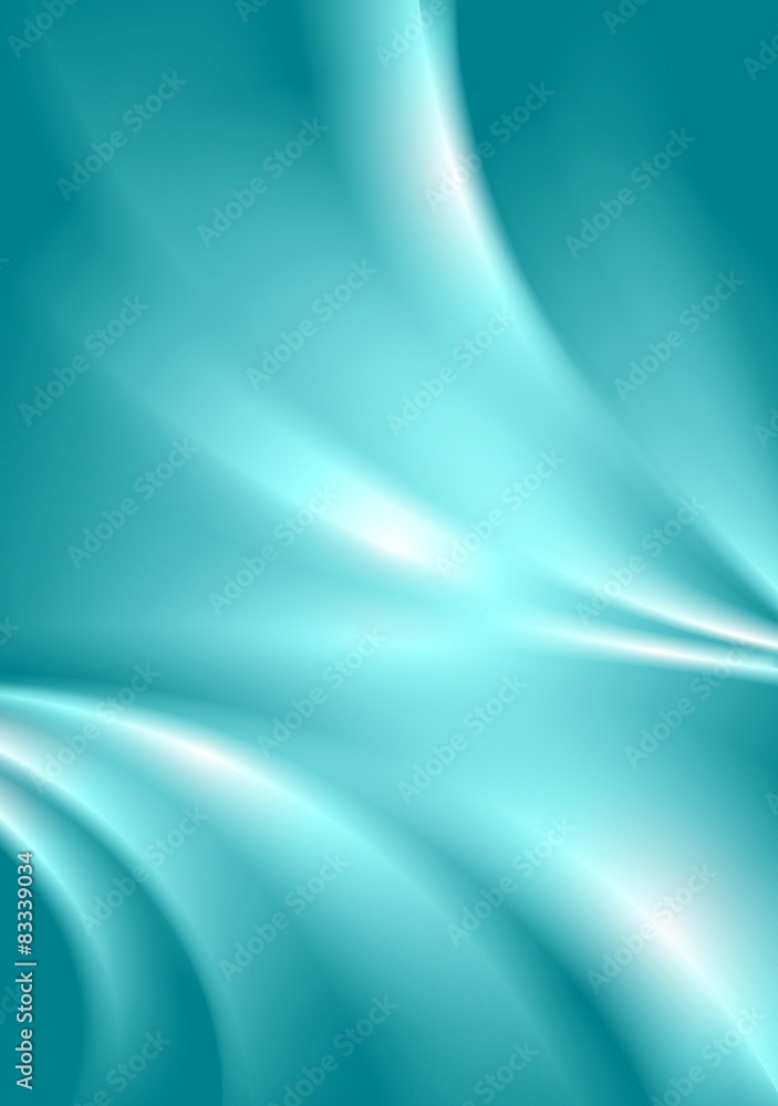 Naklejka premium Abstract cyan blue smooth vector wavy background