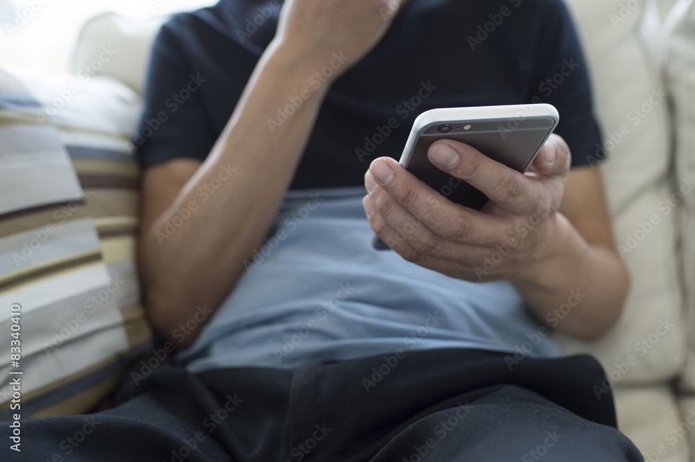 Men are using the latest smartphone Men are using the latest smartphone