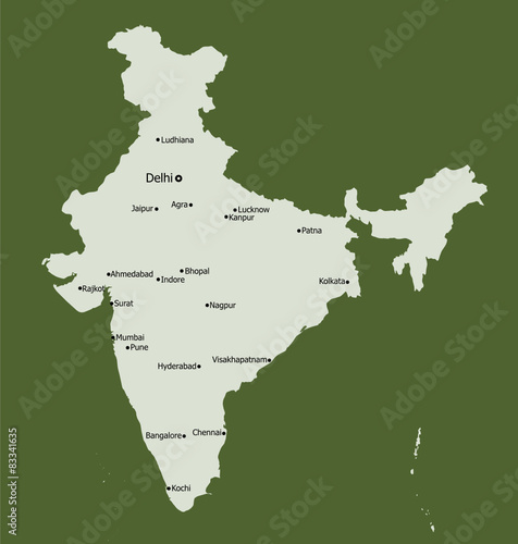 India Main Cities On the Map