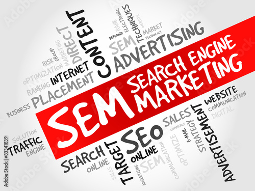 SEM (Search Engine Marketing) word cloud business concept
