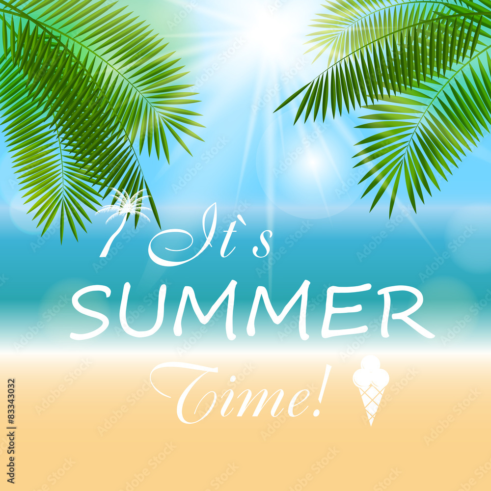 Obraz premium Summer Sunny Natural Background Vector Illustration