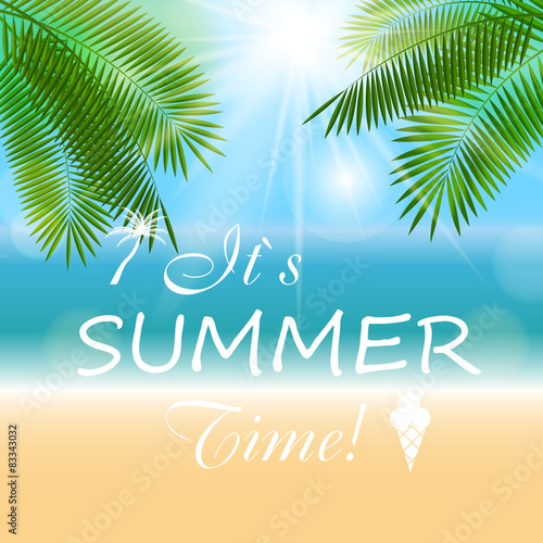 Summer Sunny Natural Background Vector Illustration