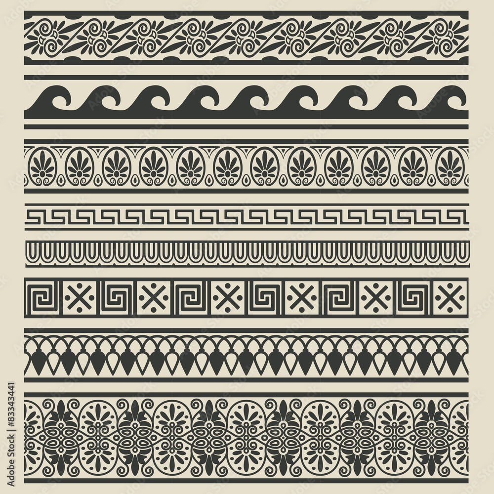 Border decoration set. Greek ethnic patterns Border decoration set. Greek ethnic patterns