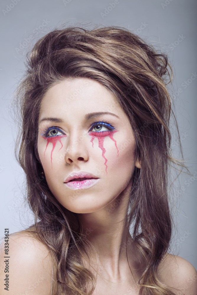 Fototapeta premium Beauty portrait with fashion makeup