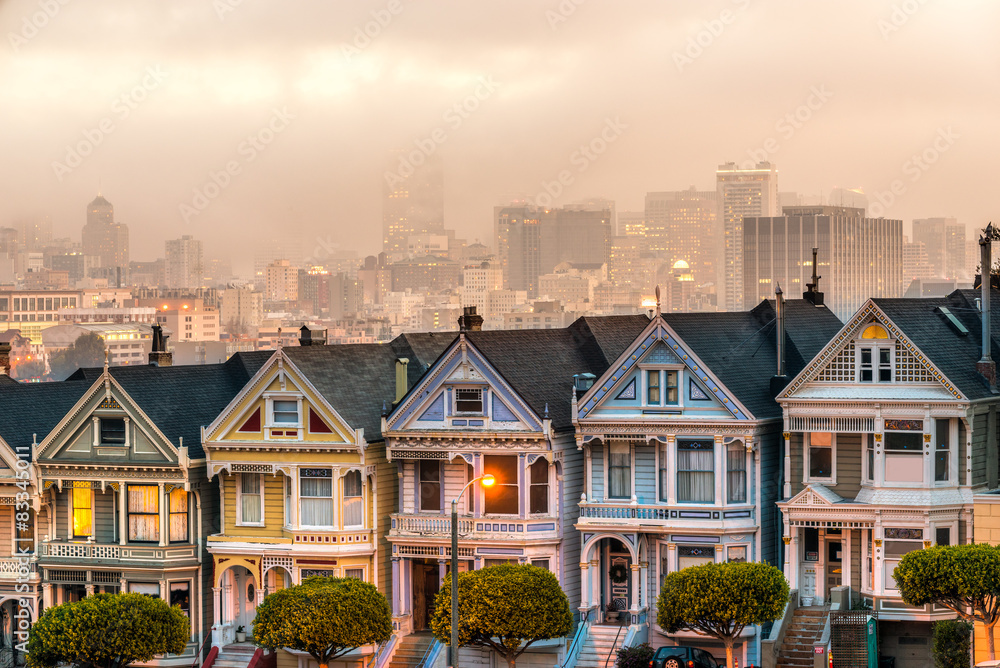 Painted ladies of San Francisco, California, USA. Painted ladies of San Francisco, California, USA.