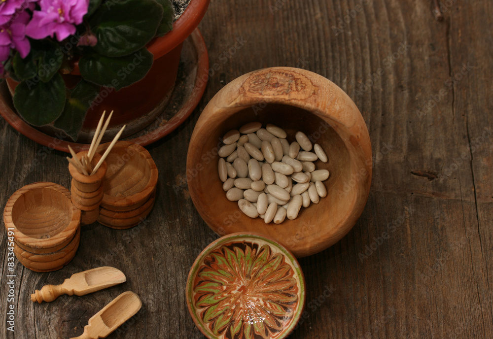 Raw food -rustic scene Raw food -rustic scene