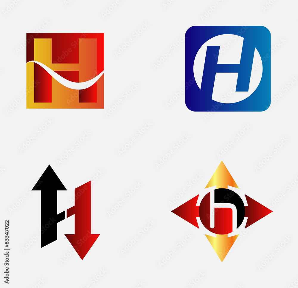 Letter H logo icon template set
Letter H logo icon template set