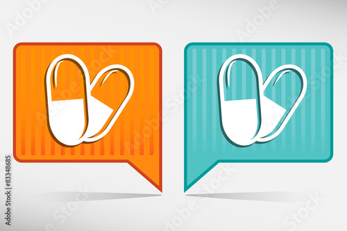 Pills orange and blue pointer