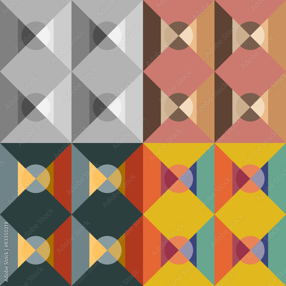 Set of geometric seamless pattern Set of geometric seamless pattern
