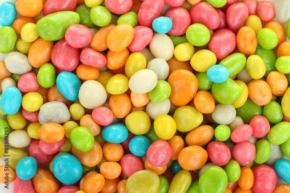 Sweets closeup. Candies, dragees and marmalade