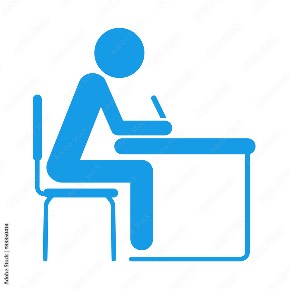 Icono aislado estudiante azul Icono aislado estudiante azul