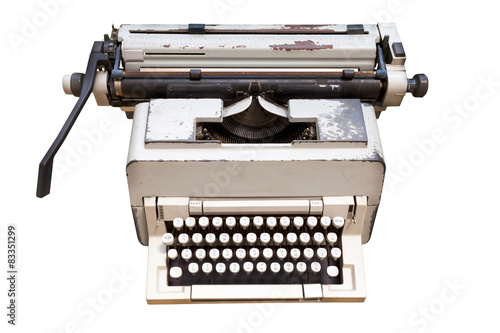 Old thai typewriter isolate on white background