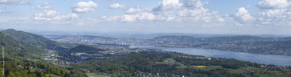 Zürich und Zürichsee  vom Albishorn